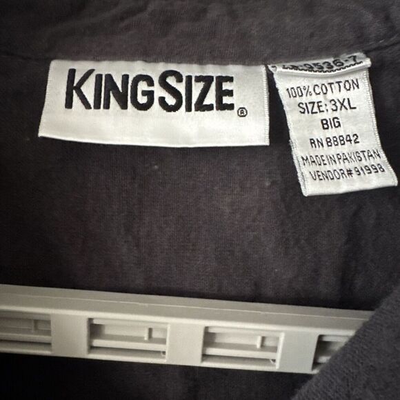 King Size Mens Flannel Shirt 3XB Long Sleeve Pockets Workwear Gray Rugged Warm - Picture 5 of 12